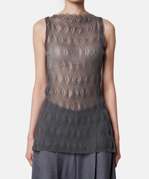 RESTIR - ウェーブパターンニットトップス / Wave Pattern Knit Tops セール】ウェーブパターンニットトップス / Wave Pattern Knit