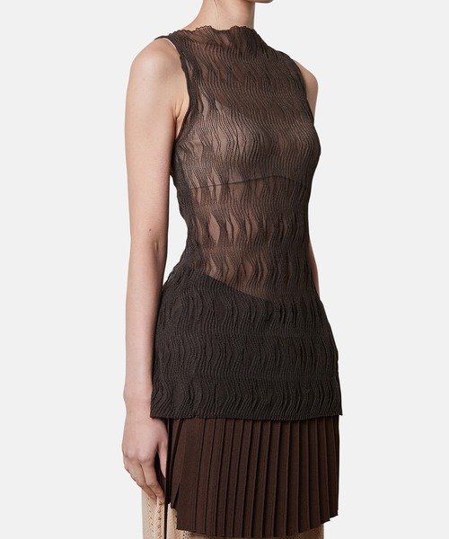 iRENE(アイレネ)の「ウェーブパターンニットトップス / Wave Pattern Knit Tops(ニット/セーター・レディース・グレー/アイボリー/ブラウン・36)」の8枚目の写真