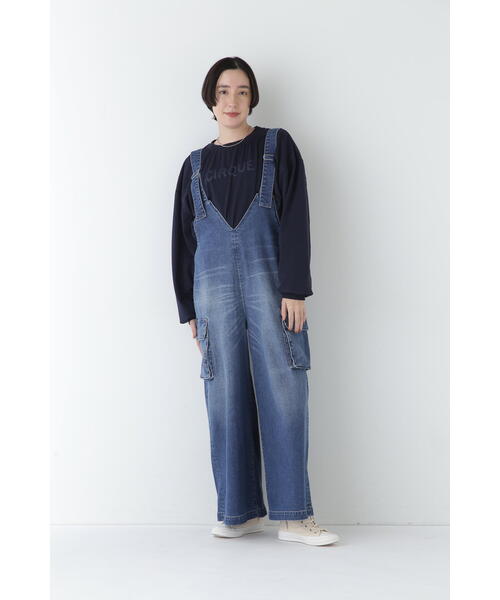 Healthy denim(ヘルシーデニム)の「【Healthy DENIMコラボ】オーバーオール(サロペット/オーバーオール・レディース・ホワイト系その他/ネイビー・MEDIUM)」の15枚目の写真