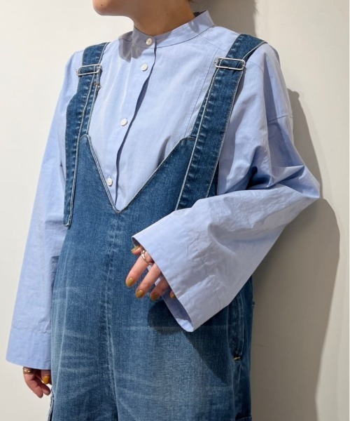 Healthy denim(ヘルシーデニム)の「【Healthy DENIMコラボ】オーバーオール(サロペット/オーバーオール・レディース・ホワイト系その他/ネイビー・MEDIUM)」の5枚目の写真