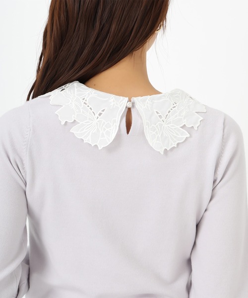 MISCH MASCH(ミッシュマッシュ)の「レース刺繍衿ニット(ニット/セーター・レディース・ホワイト/グレー/ブルー・フリ-)」の18枚目の写真