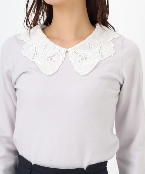 MISCH MASCH(ミッシュマッシュ)の「レース刺繍衿ニット(ニット/セーター・レディース・ホワイト/グレー/ブルー・フリ-)」の19枚目の写真