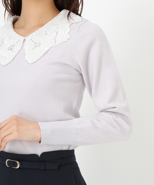 MISCH MASCH(ミッシュマッシュ)の「レース刺繍衿ニット(ニット/セーター・レディース・ホワイト/グレー/ブルー・フリ-)」の20枚目の写真