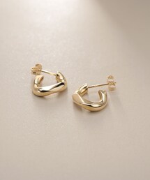 K10ダイヤモンド マーキス フックピアス（ピアス（両耳用