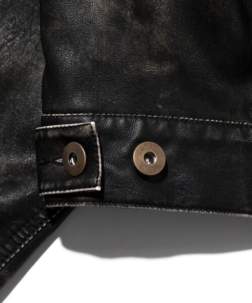 McGREGOR(マックレガー)の「McGREGOR COLLECTION/マックレガー コレクション レザレッド フェード加工 トラッカージャケット(ブルゾン・メンズ・ブラック/ブラウン・MEDIUM/LARGE)」の16枚目の写真