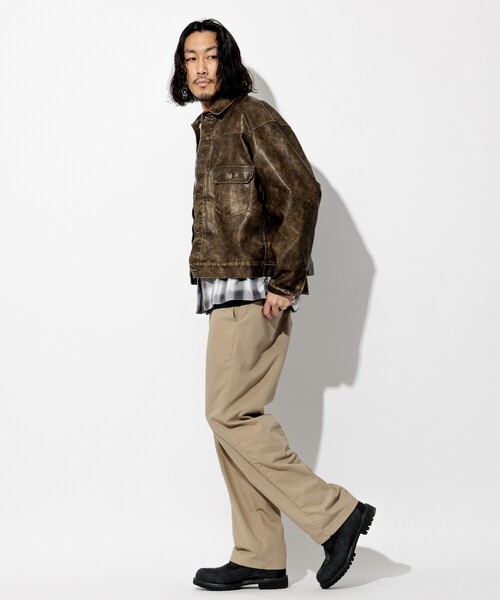 McGREGOR(マックレガー)の「McGREGOR COLLECTION/マックレガー コレクション レザレッド フェード加工 トラッカージャケット(ブルゾン・メンズ・ブラック/ブラウン・MEDIUM/LARGE)」の20枚目の写真