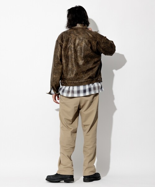 McGREGOR(マックレガー)の「McGREGOR COLLECTION/マックレガー コレクション レザレッド フェード加工 トラッカージャケット(ブルゾン・メンズ・ブラック/ブラウン・MEDIUM/LARGE)」の21枚目の写真