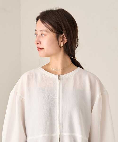 ブラウス シャツ 「セレモニー対応」B フロントZIPペプラムブラウス レディース Kastane ブラウス シャツ 「セレモニー対応」B フロントZIP