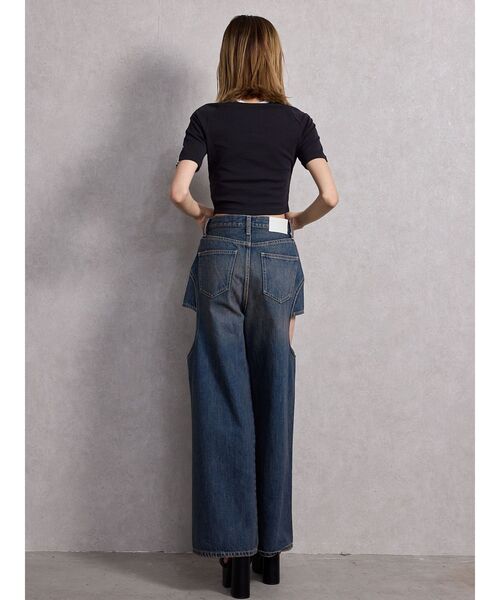 GYDA（ジェイダ）の「ハイウエストサイドオープンデニムワイドパンツ（デニムパンツ・レディース・ブルー/ライトブルー・MEDIUM/SMALL）」の6枚目の写真