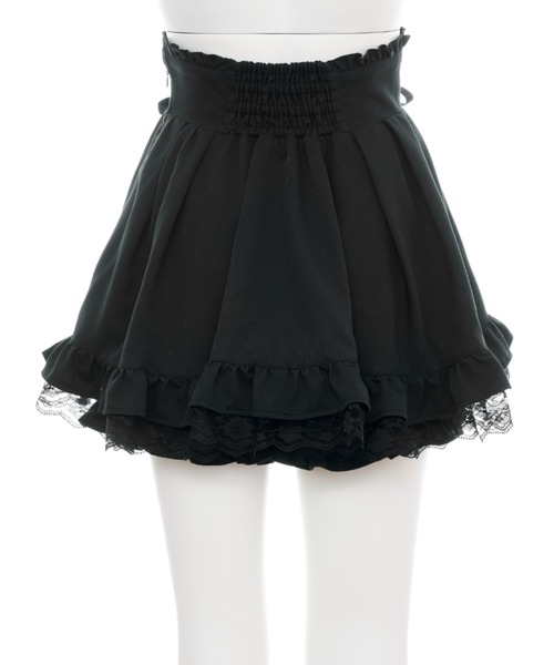 Secret Honey（シークレットハニー）の「サイドレースアップスカパン（スカート・レディース・ブラック/オフホワイト/ストライプ・MEDIUM）」の10枚目の写真