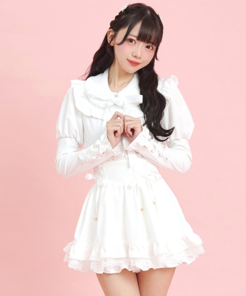 Secret Honey（シークレットハニー）の「サイドレースアップスカパン（スカート・レディース・ブラック/オフホワイト/ストライプ・MEDIUM）」の21枚目の写真