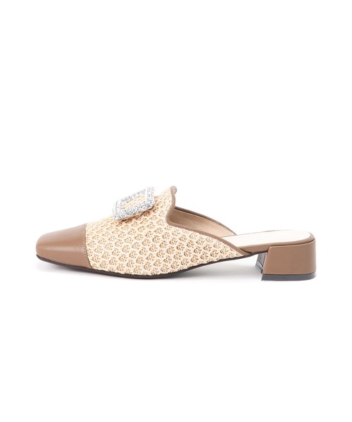 スクエアビジューバックル ローファーミュール（ローファー）｜artemis