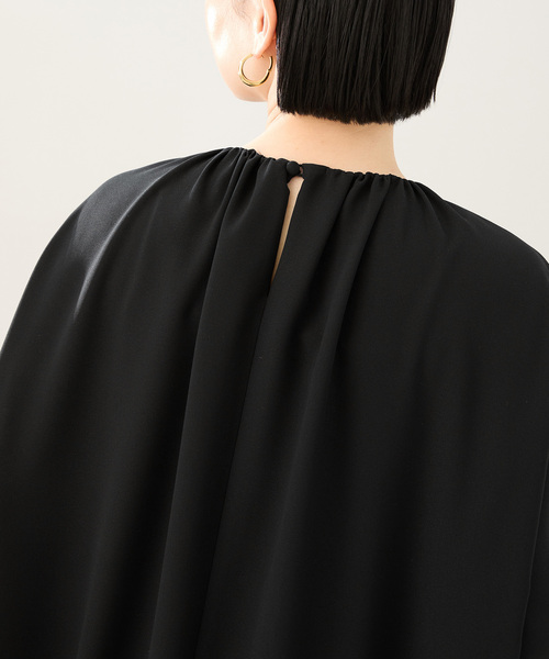 セール】SAQUI サキ Georgette Neck Gatherd One-piece 25BF01