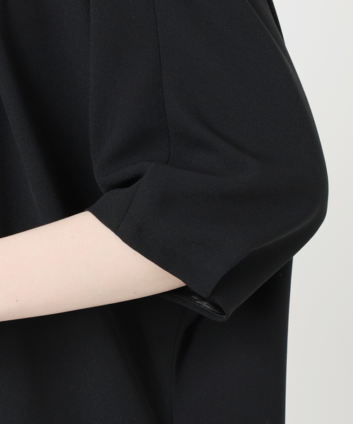 VERMEIL par iena(ヴェルメイユパーイエナ)の「SAQUI サキ Georgette Neck Gatherd One-piece 25BF01(ワンピース・レディース・ブラック・FREE)」の9枚目の写真