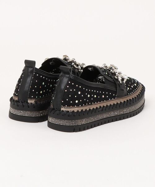 LUGG NAGG(ラグナグ)の「チェーンつきキラキラシアースリッポン(スリッポン・レディース・ブラック・23.0cm/23.5cm/24.0cm/24.5cm)」の2枚目の写真