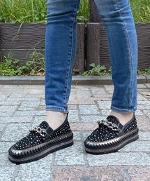 LUGG NAGG | チェーンつきキラキラシアースリッポン(スリッポン)