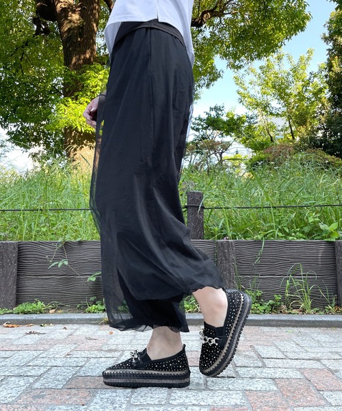 LUGG NAGG(ラグナグ)の「チェーンつきキラキラシアースリッポン(スリッポン・レディース・ブラック・23.0cm/23.5cm/24.0cm/24.5cm)」の8枚目の写真