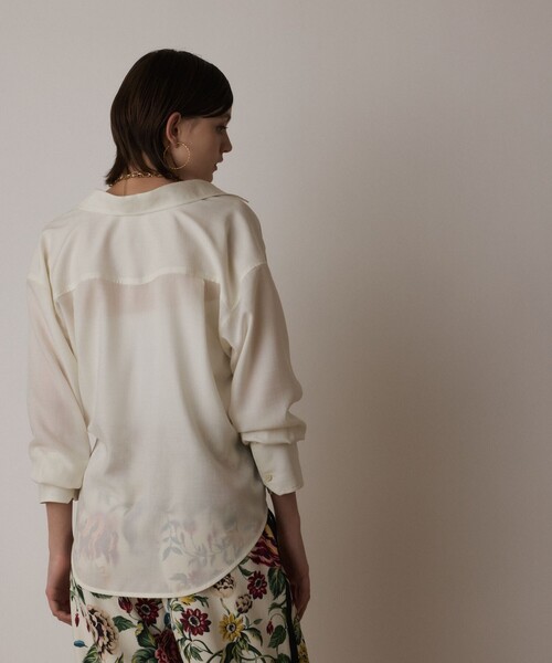 GRACE CONTINENTAL（グレースコンチネンタル）の「シアー2wayウエスタンシャツ（シャツ/ブラウス・レディース・キナリ/ベージュ/ブラック・36/38）」の8枚目の写真