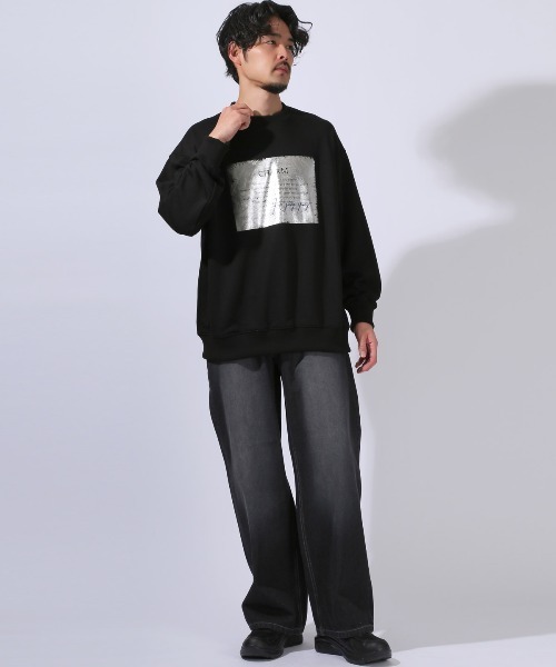 Freada フリーダ ランドスケープ 箔プリント スウェット スミクロ Freada フリーダ ランドスケープ 箔プリント スウェット