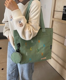 TONE SELECT GOODS | urbanfemine./A4サイズ収納 ミニポーチ付き英字キャンバストートバッグ U7428(トートバッグ)