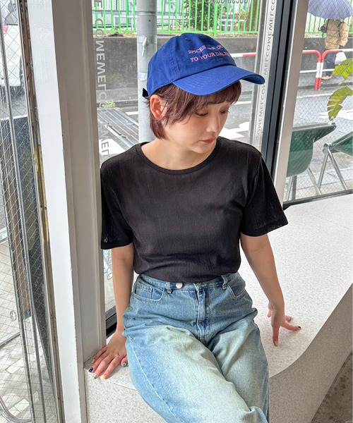 PILIT（ピリット）の「アイレット クルーネックtee（セットアップ対応）（Tシャツ/カットソー・レディース・ブラック/ブルー/レモンイエロー・MEDIUM）」の16枚目の写真