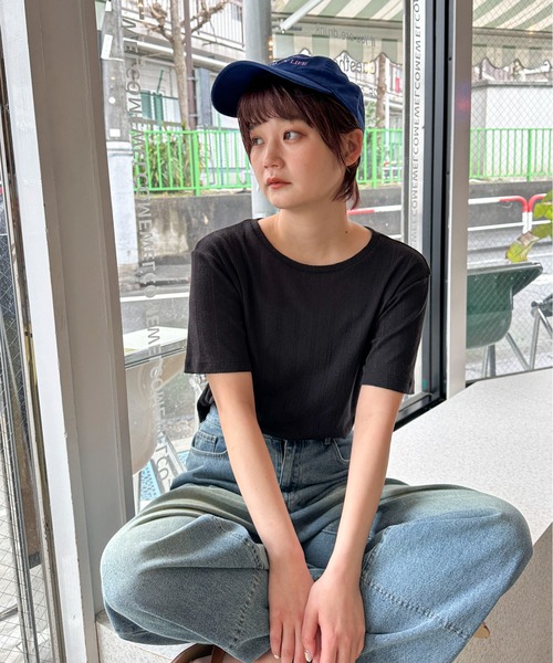 PILIT（ピリット）の「アイレット クルーネックtee（セットアップ対応）（Tシャツ/カットソー・レディース・ブラック/ブルー/レモンイエロー・MEDIUM）」の19枚目の写真