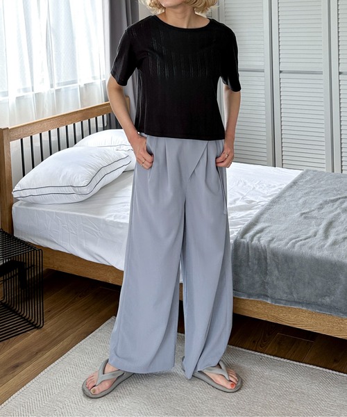 PILIT（ピリット）の「アイレット クルーネックtee（セットアップ対応）（Tシャツ/カットソー・レディース・ブラック/ブルー/レモンイエロー・MEDIUM）」の12枚目の写真