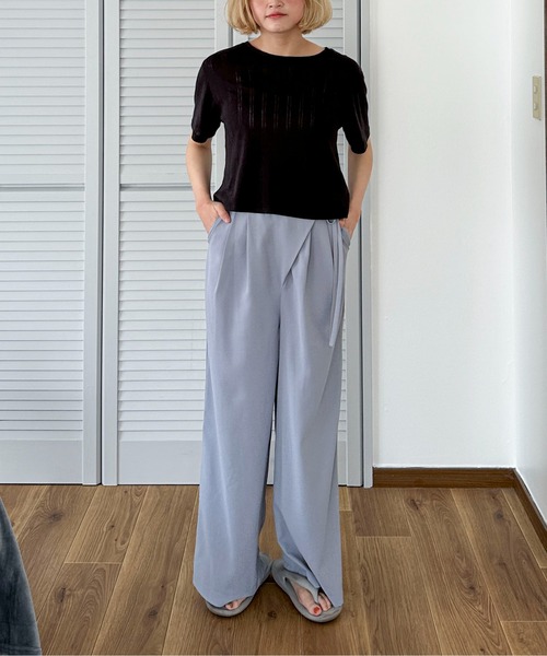 PILIT（ピリット）の「アイレット クルーネックtee（セットアップ対応）（Tシャツ/カットソー・レディース・ブラック/ブルー/レモンイエロー・MEDIUM）」の13枚目の写真