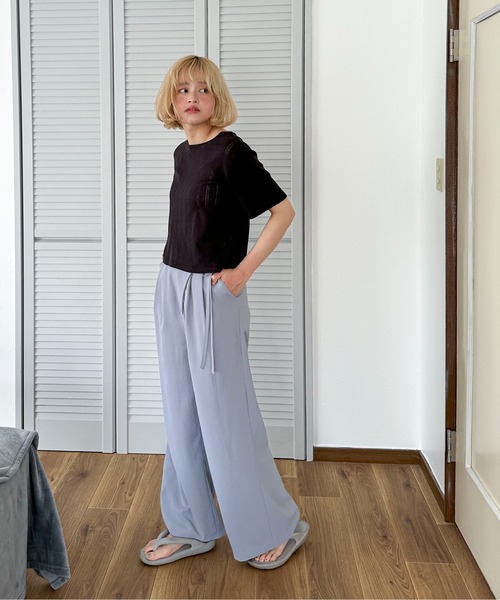 PILIT（ピリット）の「アイレット クルーネックtee（セットアップ対応）（Tシャツ/カットソー・レディース・ブラック/ブルー/レモンイエロー・MEDIUM）」の14枚目の写真