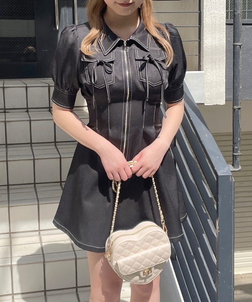 one way（ワンウェイ）の「フロントジップワンピース（ワンピース・レディース・ブラック/ネイビー/ベージュ/ブルー/グレー系その他/ブラック系その他・FREE）」の16枚目の写真