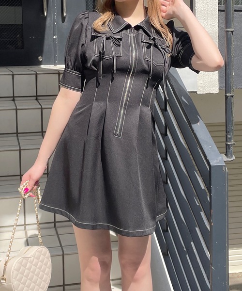 one way（ワンウェイ）の「フロントジップワンピース（ワンピース・レディース・ブラック/ネイビー/ベージュ/ブルー/グレー系その他/ブラック系その他・FREE）」の18枚目の写真