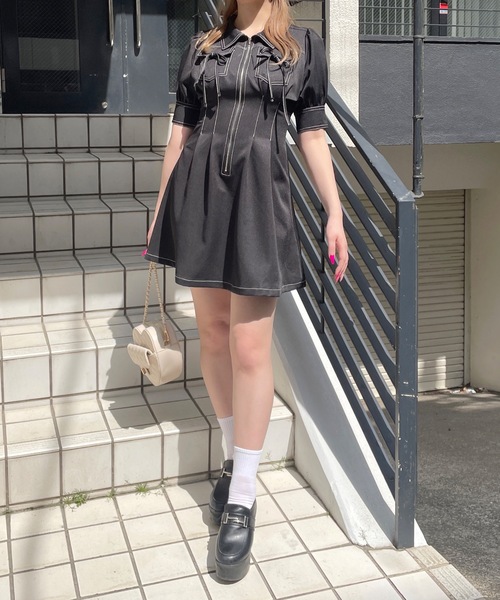 one way（ワンウェイ）の「フロントジップワンピース（ワンピース・レディース・ブラック/ネイビー/ベージュ/ブルー/グレー系その他/ブラック系その他・FREE）」の19枚目の写真