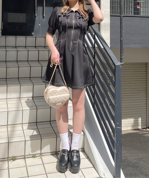 one way（ワンウェイ）の「フロントジップワンピース（ワンピース・レディース・ブラック/ネイビー/ベージュ/ブルー/グレー系その他/ブラック系その他・FREE）」の21枚目の写真