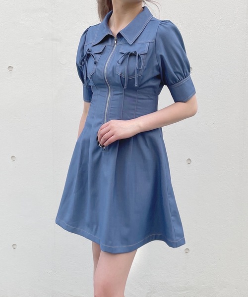 one way（ワンウェイ）の「フロントジップワンピース（ワンピース・レディース・ブラック/ネイビー/ベージュ/ブルー/グレー系その他/ブラック系その他・FREE）」の8枚目の写真