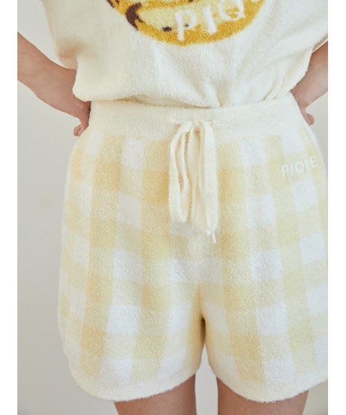 ルームウェア・パジャマ gelato pique Check pattern short pants PWNP245129 セール】チェックジャガードショートパンツ（ルームウェア