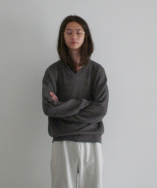 トップス crepuscule EXCLUSIVE L-G V/N Linen P/O EXCLUSIVE】crepuscule L-G V/N Linen P/O