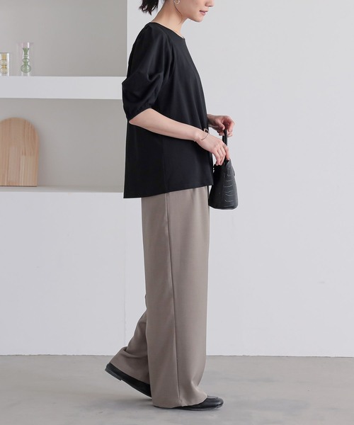 n'OrLABEL(ノアールレーベル)の「タックボリュームスリーブカットソー(Tシャツ/カットソー・レディース・ブラック/ネイビー/ラベンダー/オフホワイト・1/2)」の19枚目の写真