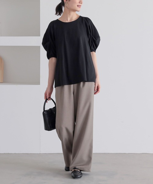 n'OrLABEL(ノアールレーベル)の「タックボリュームスリーブカットソー(Tシャツ/カットソー・レディース・ブラック/ネイビー/ラベンダー/オフホワイト・1/2)」の20枚目の写真