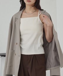 MONO-MART（モノマート）の「3WAYダブルクロスストラップリブカップ付きキャミソール（キャミソール）」