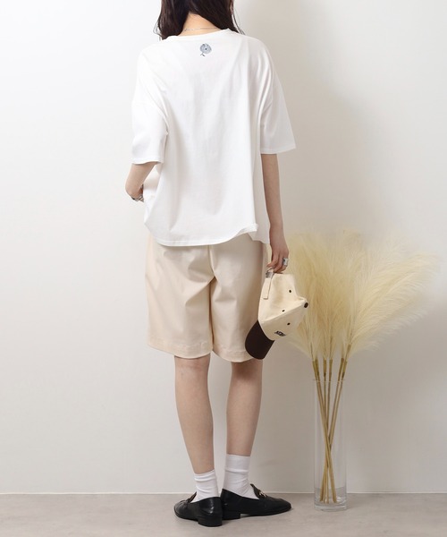 BARNDOOR(バーンドア)の「BARNDOOR 20天竺箔PtドルマンTシャツ(Tシャツ/カットソー・レディース・ホワイト系2/ホワイト系1/ホワイト系3/ホワイト系4・FREE)」の22枚目の写真