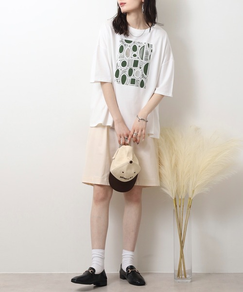 BARNDOOR(バーンドア)の「BARNDOOR 20天竺箔PtドルマンTシャツ(Tシャツ/カットソー・レディース・ホワイト系2/ホワイト系1/ホワイト系3/ホワイト系4・FREE)」の21枚目の写真