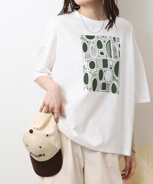 BARNDOOR(バーンドア)の「BARNDOOR 20天竺箔PtドルマンTシャツ(Tシャツ/カットソー・レディース・ホワイト系2/ホワイト系1/ホワイト系3/ホワイト系4・FREE)」の18枚目の写真