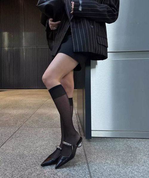 Lace Ladies(レースレディース)の「ゴールド メタル ストラップ ポインテッドトゥ ミュール ヒール サンダル(サンダル・レディース・ブラウン/ブラック・24cm/24.5cm/25cm/23.5cm/22.5cm/23cm)」の10枚目の写真
