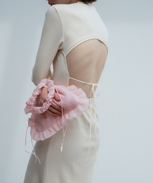 HONEY MI HONEY（ハニーミーハニー）の「organdy frill sheer bag（ハンドバッグ・レディース・ラベンダー/ピンク/ブラック・FREE）」の10枚目の写真