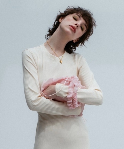 HONEY MI HONEY（ハニーミーハニー）の「organdy frill sheer bag（ハンドバッグ・レディース・ラベンダー/ピンク/ブラック・FREE）」の11枚目の写真