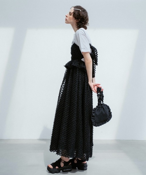 HONEY MI HONEY（ハニーミーハニー）の「organdy frill sheer bag（ハンドバッグ・レディース・ラベンダー/ピンク/ブラック・FREE）」の12枚目の写真