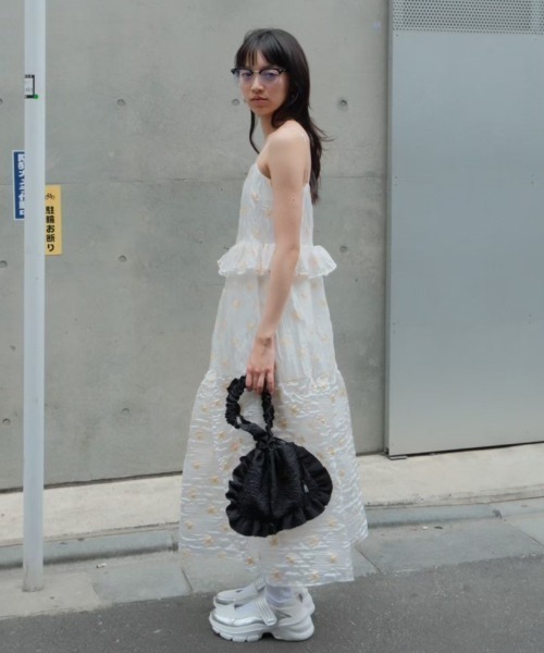 HONEY MI HONEY（ハニーミーハニー）の「organdy frill sheer bag（ハンドバッグ・レディース・ラベンダー/ピンク/ブラック・FREE）」の15枚目の写真