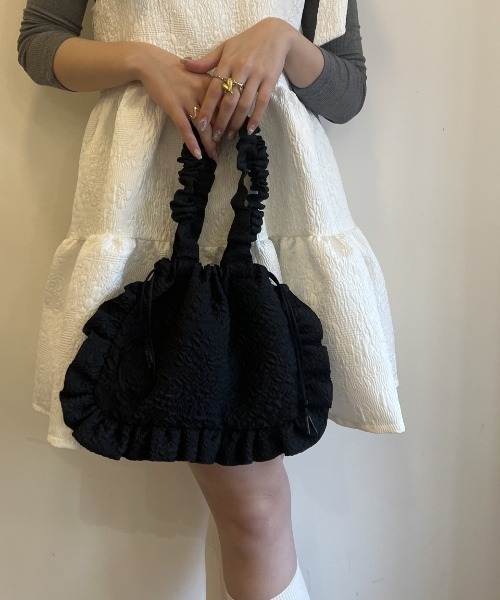 HONEY MI HONEY（ハニーミーハニー）の「organdy frill sheer bag（ハンドバッグ・レディース・ラベンダー/ピンク/ブラック・FREE）」の21枚目の写真