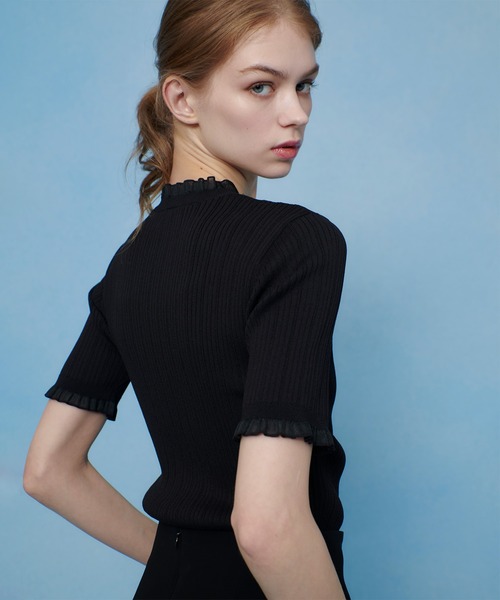 LOULOU WILLOUGHBY（ルルウィルビー）の「【LOULOU WILLOUGHBY】ハーフチューブラーリブニット（ニット/セーター・レディース・ホワイト/ブラック/ブルー・2）」の16枚目の写真