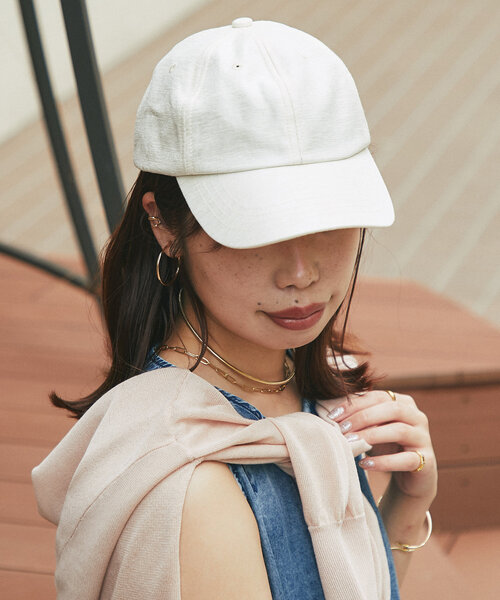 un dix cors（アンディコール）の「冷感裏地シャイニーキャップ（キャップ・レディース・アイボリー/ブラック・FREE）」の9枚目の写真